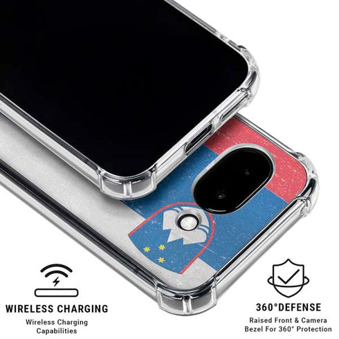 Slovenia Flag Distressed Google Pixel 9a Clear Case